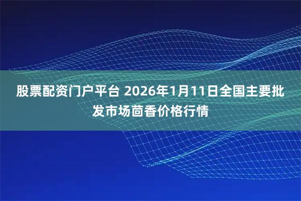 股票配资门户平台 2026年1月11日全国主要批发市场茴香价格行情